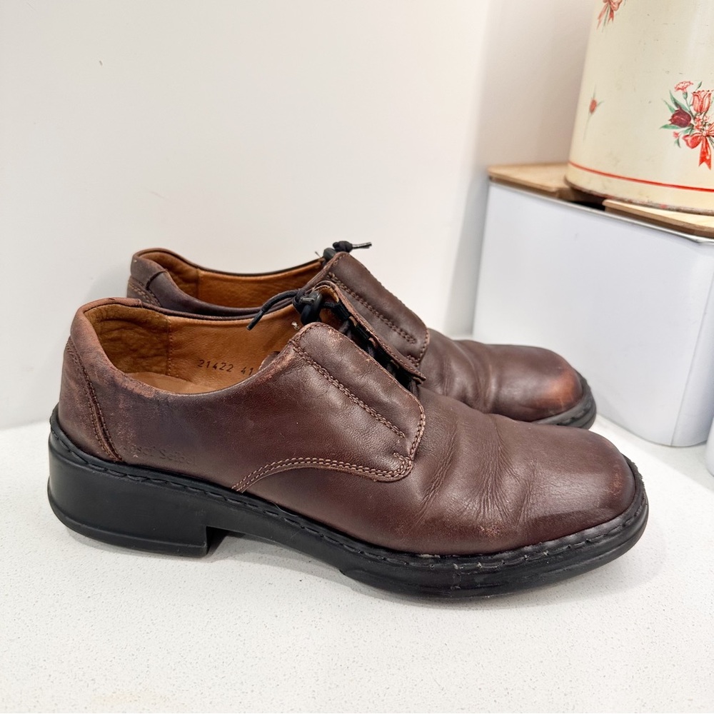 Josef Seibel Taylor Toggle Oxfords Brown Leather sz 41